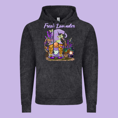 Fresh Lavender Gnome Vintage Hoodie Designed By Barkaloodesign