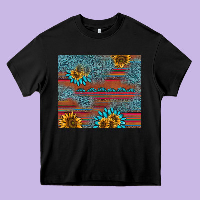 Sunflower Gemstone Serape Tumbler Heavy Core Tee Designed By Adodesignshop