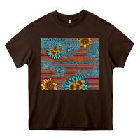Chocolate Brown sunflower gemstone serape tumbler Heavy Core Tee - AdoDesignShop