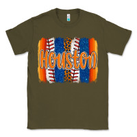 Army Green houston baseball team spirit brushstrokes Classic Tee - Artiststas