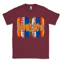 Burgundy houston baseball team spirit brushstrokes Classic Tee - Artiststas