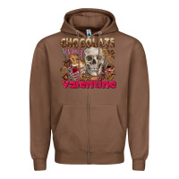 Chestnut Skull chocolate is my Valentine Zipper Hoodie - FaDigitalArtStudio