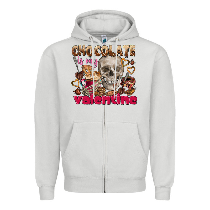 Skull Chocolate Is My Valentine Zipper Hoodie by FaDigitalArtStudio | Teevron