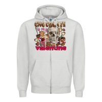 Dove Grey Skull chocolate is my Valentine Zipper Hoodie - FaDigitalArtStudio