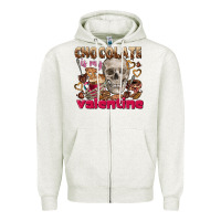 Oatmeal Heather Skull chocolate is my Valentine Zipper Hoodie - FaDigitalArtStudio