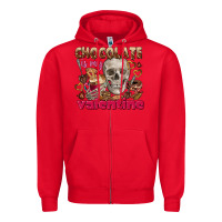 Red Skull chocolate is my Valentine Zipper Hoodie - FaDigitalArtStudio