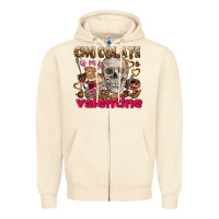 Sandshell Skull chocolate is my Valentine Zipper Hoodie - FaDigitalArtStudio