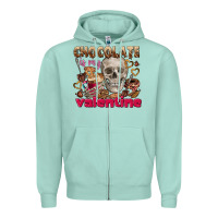 Seafoam Skull chocolate is my Valentine Zipper Hoodie - FaDigitalArtStudio
