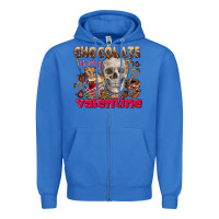True Royal Skull chocolate is my Valentine Zipper Hoodie - FaDigitalArtStudio