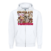 White Skull chocolate is my Valentine Zipper Hoodie - FaDigitalArtStudio