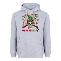 Heather Grey what the elf skull Heavyweight Hoodie - FaDigitalArtStudio