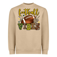 Mushroom Football vibes yellow and green team color Heavyweight Sweatshirt - HowdyJamesFarm