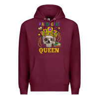 Burgundy Skull Mardi Gras queen Premium Hoodie - FaDigitalArtStudio