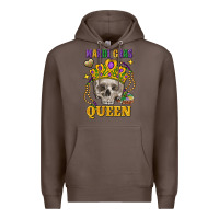 Coffee Skull Mardi Gras queen Premium Hoodie - FaDigitalArtStudio