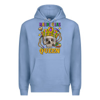 Colony Blue Skull Mardi Gras queen Premium Hoodie - FaDigitalArtStudio