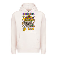 Pale Pink Skull Mardi Gras queen Premium Hoodie - FaDigitalArtStudio
