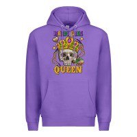 Purple Skull Mardi Gras queen Premium Hoodie - FaDigitalArtStudio