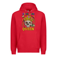 Red Skull Mardi Gras queen Premium Hoodie - FaDigitalArtStudio