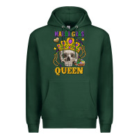 Sports Green Skull Mardi Gras queen Premium Hoodie - FaDigitalArtStudio