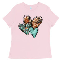 Bubblegum Pink western love hearts Ladies Tee - MaliasSmallBusiness