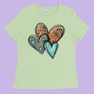Western Love Hearts Ladies Tee Designed By Maliassmallbusiness