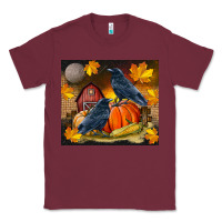 Burgundy Fall Crow Classic Tee - LillyAllenDesigns