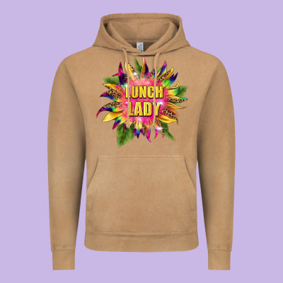 Lunch Lady Tie Dye Sunflower Vintage Hoodie Designed By Barkaloodesign