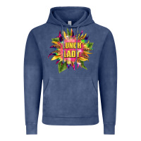 Vintage Denim lunch lady tie dye sunflower Vintage Hoodie - BarkalooDesign