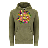 Vintage Olive lunch lady tie dye sunflower Vintage Hoodie - BarkalooDesign