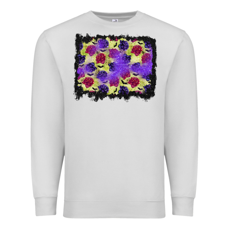 Halloween Bat And Roses Background Premium Sweatshirt by BundleAndBundleShop | Teevron