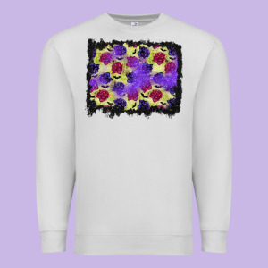 Halloween Bat And Roses Background Premium Sweatshirt Designed By Bundleandbundleshop