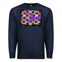Navy halloween bat and roses background Premium Sweatshirt - BundleAndBundleShop
