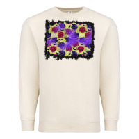 Sandshell halloween bat and roses background Premium Sweatshirt - BundleAndBundleShop