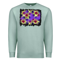 Seafoam halloween bat and roses background Premium Sweatshirt - BundleAndBundleShop