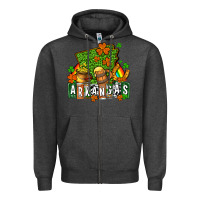 Charcoal Heather St. Patrick's Arkansas Zipper Hoodie - OliviaCreatesArt
