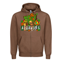 Chestnut St. Patrick's Arkansas Zipper Hoodie - OliviaCreatesArt