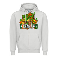 Dove Grey St. Patrick's Arkansas Zipper Hoodie - OliviaCreatesArt