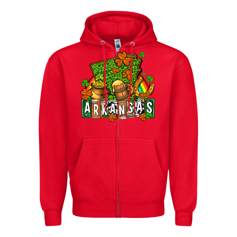 St. Patrick's Arkansas Zipper Hoodie by OliviaCreatesArt | Teevron