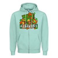 Seafoam St. Patrick's Arkansas Zipper Hoodie - OliviaCreatesArt