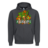 Smoke St. Patrick's Arkansas Zipper Hoodie - OliviaCreatesArt