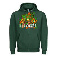 Sports Green St. Patrick's Arkansas Zipper Hoodie - OliviaCreatesArt