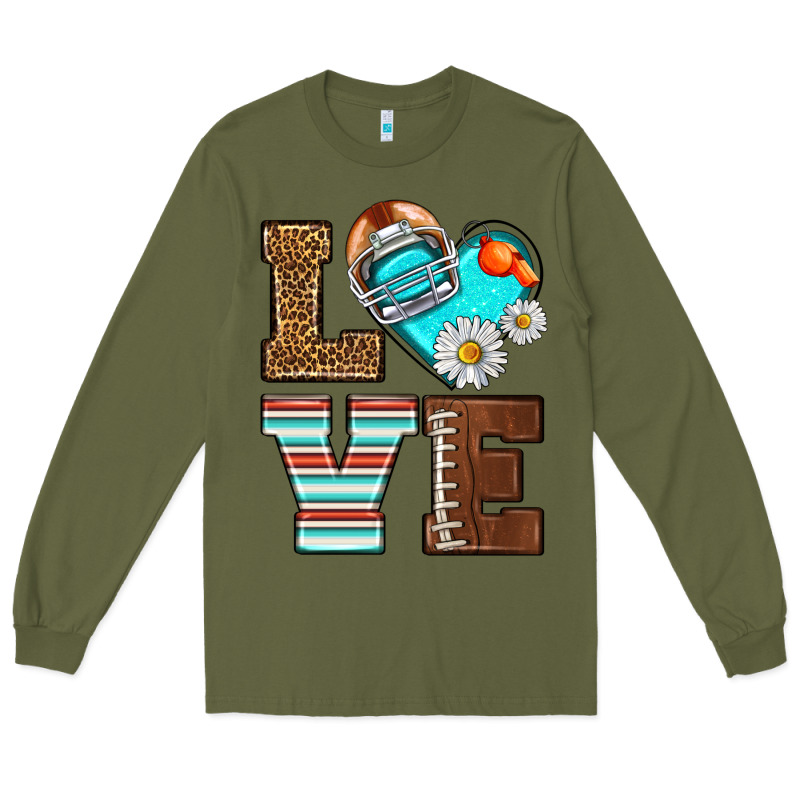 American Football Love And Helmet Long Sleeve Tee by NancyCooperArtShop | Teevron