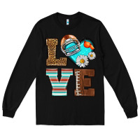 Black American Football love and helmet Long Sleeve Tee - NancyCooperArtShop
