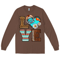 Chestnut American Football love and helmet Long Sleeve Tee - NancyCooperArtShop