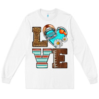 White American Football love and helmet Long Sleeve Tee - NancyCooperArtShop