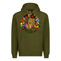 Army Green Brown Cow Christmas Premium Hoodie - RanaPortraitStore
