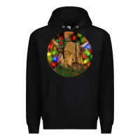 Black Brown Cow Christmas Premium Hoodie - RanaPortraitStore