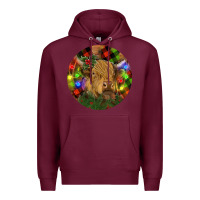 Burgundy Brown Cow Christmas Premium Hoodie - RanaPortraitStore