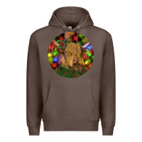 Coffee Brown Cow Christmas Premium Hoodie - RanaPortraitStore