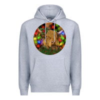 Heather Grey Brown Cow Christmas Premium Hoodie - RanaPortraitStore